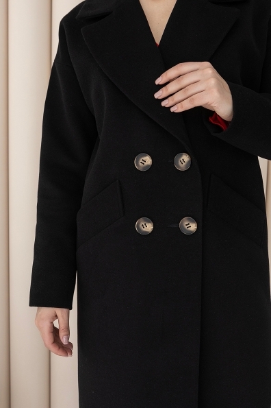 Сенсей макси эко кашемир пальто 14398 Цвет: Черный