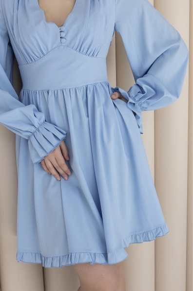 Бритни Мини д/р  СОФТ однотонный (вискоза)  платье 14113 Цвет: Голубой