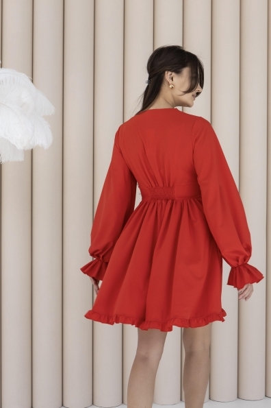 Бритни Мини д/р  СОФТ однотонный (вискоза)  платье 14113 Цвет: Красный