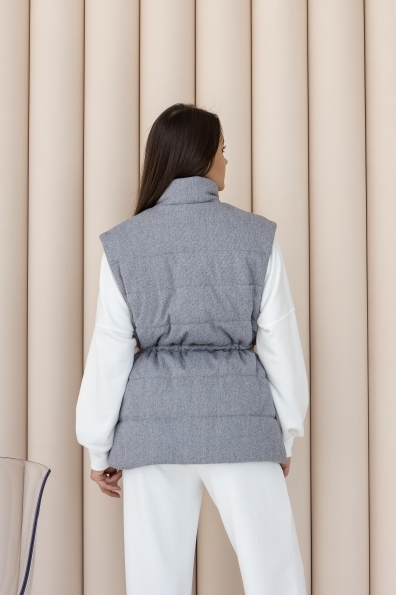 Бомонд Диагональ пальтовая ткань жилет 14288 Цвет: Серый