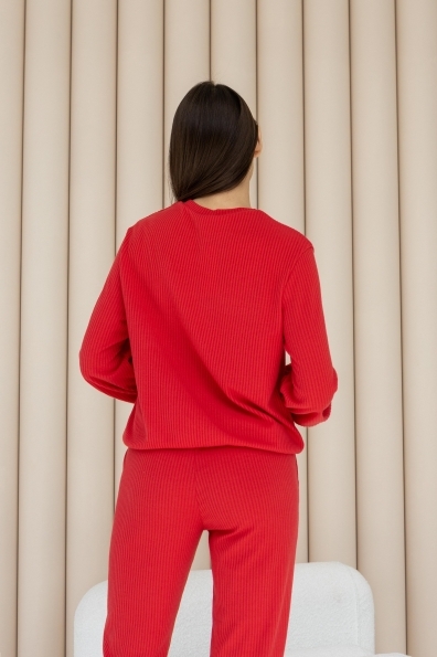 Прего Трикотаж рубчик средний д/р костюм 14411 Цвет: Красный