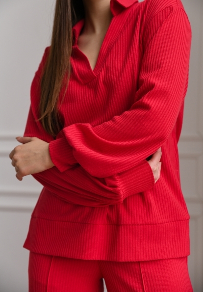 Сіті Трикотаж рубчик середній костюм 14409 Цвет: Красный