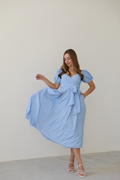 Сукня Ники Миди 14502 Цвет: Голубой