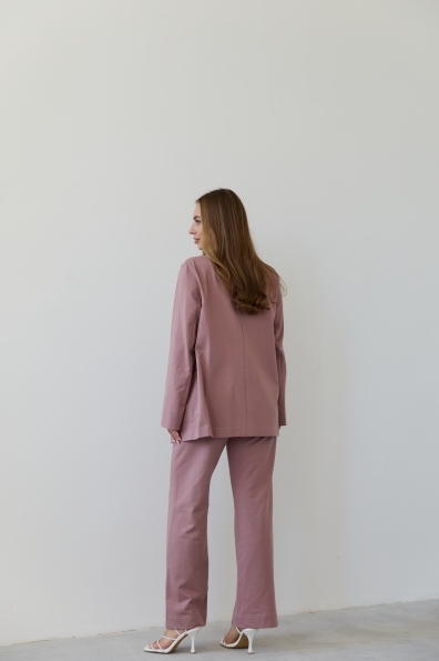 Костюми Сінгл трикотаж двунитка 14779 Цвет: темная пудра
