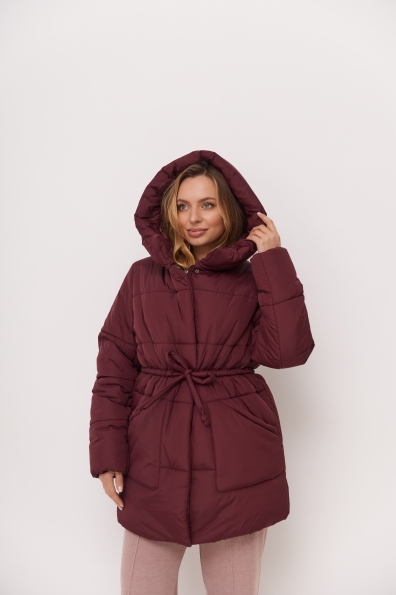 Пуховик Піно плащівка Ammy 15117 Цвет: Марсала - фото №5 Пуховик Піно плащівка Ammy 15117 Цвет: Марсала