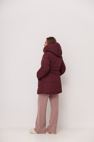 Пуховик Піно плащівка Ammy 15117 Цвет: Марсала - фото №6 Пуховик Піно плащівка Ammy 15117 Цвет: Марсала