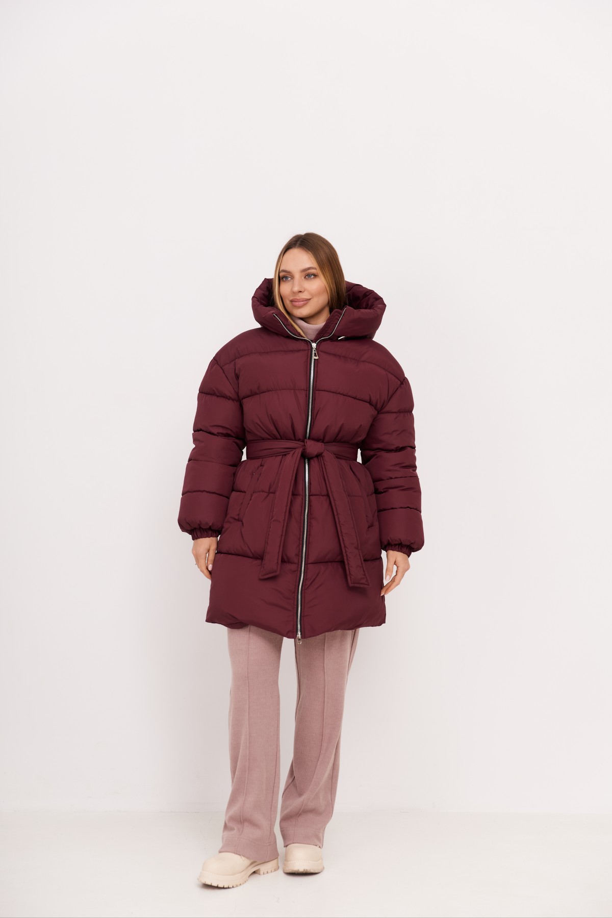 Бостон 85_700 Плащевка Ammy  с эко пухом 15300 Цвет: Марсала - фото №3 Бостон 85_700 Плащевка Ammy  с эко пухом 15300 Цвет: Марсала