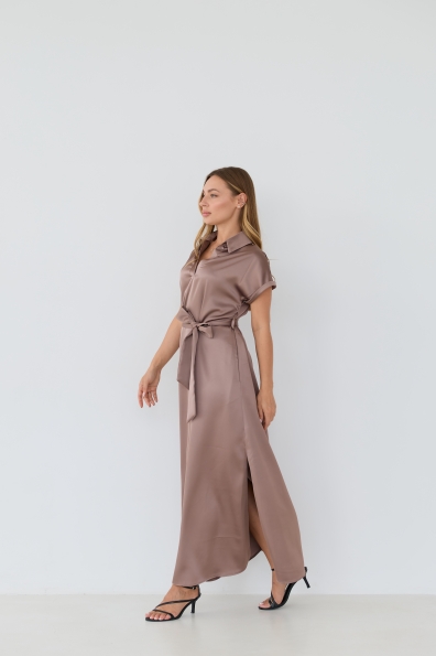 Сукня Ева Максі к/р Шовк Дабл 15760 Цвет: Какао