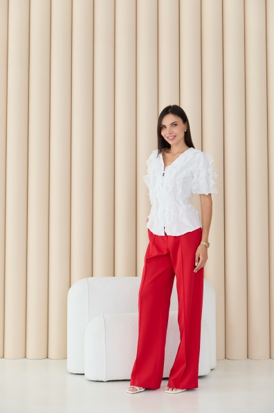 Брюки Авантаж  Костюмка креп стрейч 15836 Цвет: Червоний 31