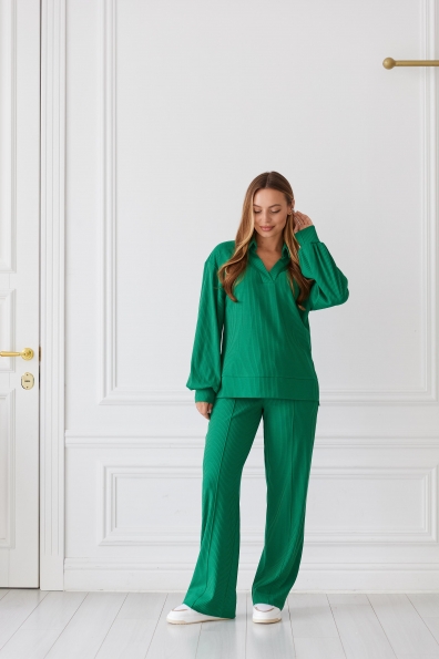 Костюм Сіті Трикотаж рубчик середній 16027 Цвет: Зелена трава