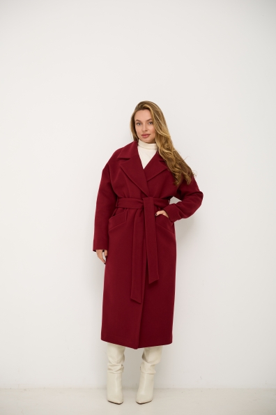 Пальто Рікота 115 Кашемір Турецький д/м 15430 Цвет: Марсала 144064