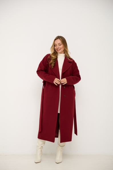 Пальто Рікота 115 Кашемір Турецький д/м 15430 Цвет: Марсала 144064