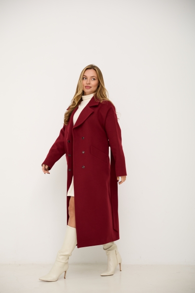 Пальто Рікота 115 Кашемір Турецький д/м 15430 Цвет: Марсала 144064