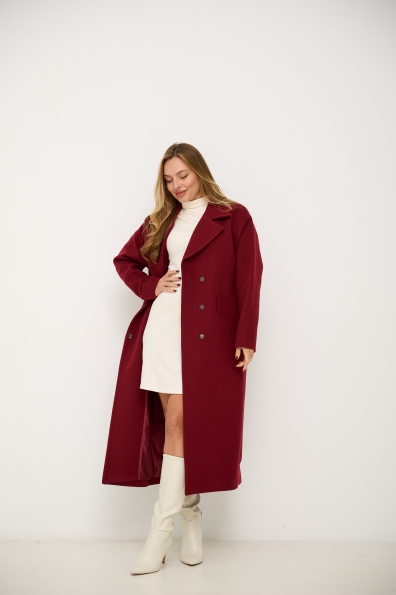 Пальто Рікота 115 Кашемір Турецький д/м 15430 Цвет: Марсала 144064