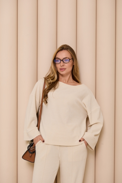 Костюм Браун Трикотаж кукурудза Лакоста однотонна 16182 Цвет: Молоко