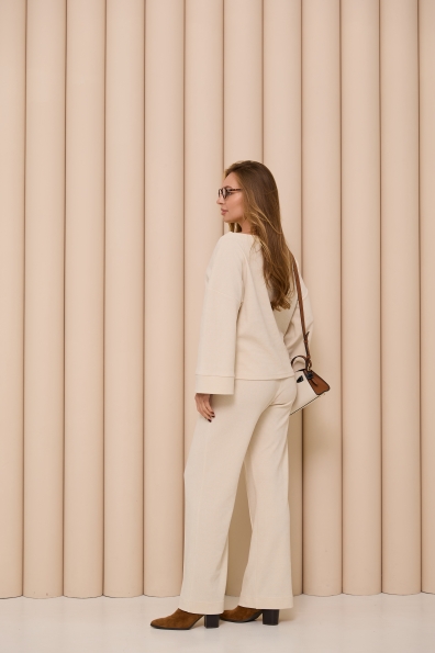 Костюм Браун Трикотаж кукурудза Лакоста однотонна 16182 Цвет: Молоко