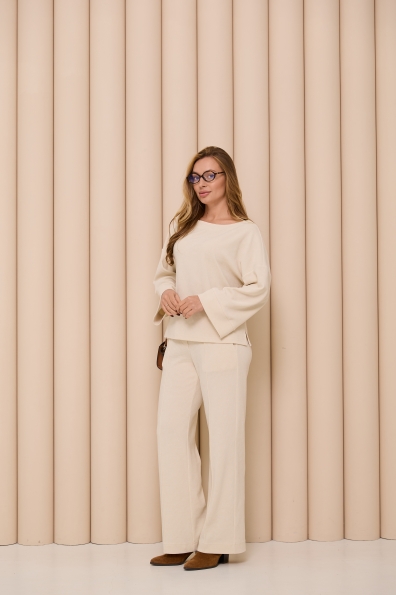 Костюм Браун Трикотаж кукурудза Лакоста однотонна 16182 Цвет: Молоко