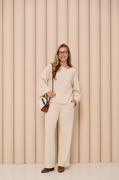 Костюм Браун Трикотаж кукурудза Лакоста однотонна 16182 Цвет: Молоко