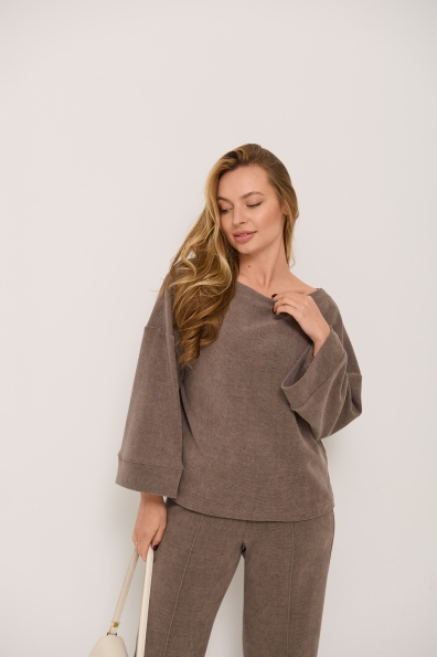 Костюм Браун Трикотаж кукурудза Лакоста однотонна 16182 Цвет: Сірий