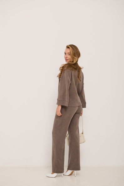 Костюм Браун Трикотаж кукурудза Лакоста однотонна 16182 Цвет: Сірий