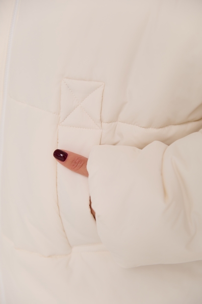 Пуховик Овертайм плащівка Ammy 16197 Цвет: Молоко