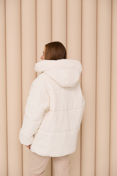 Пуховик Овертайм плащівка Ammy 16197 Цвет: Молоко