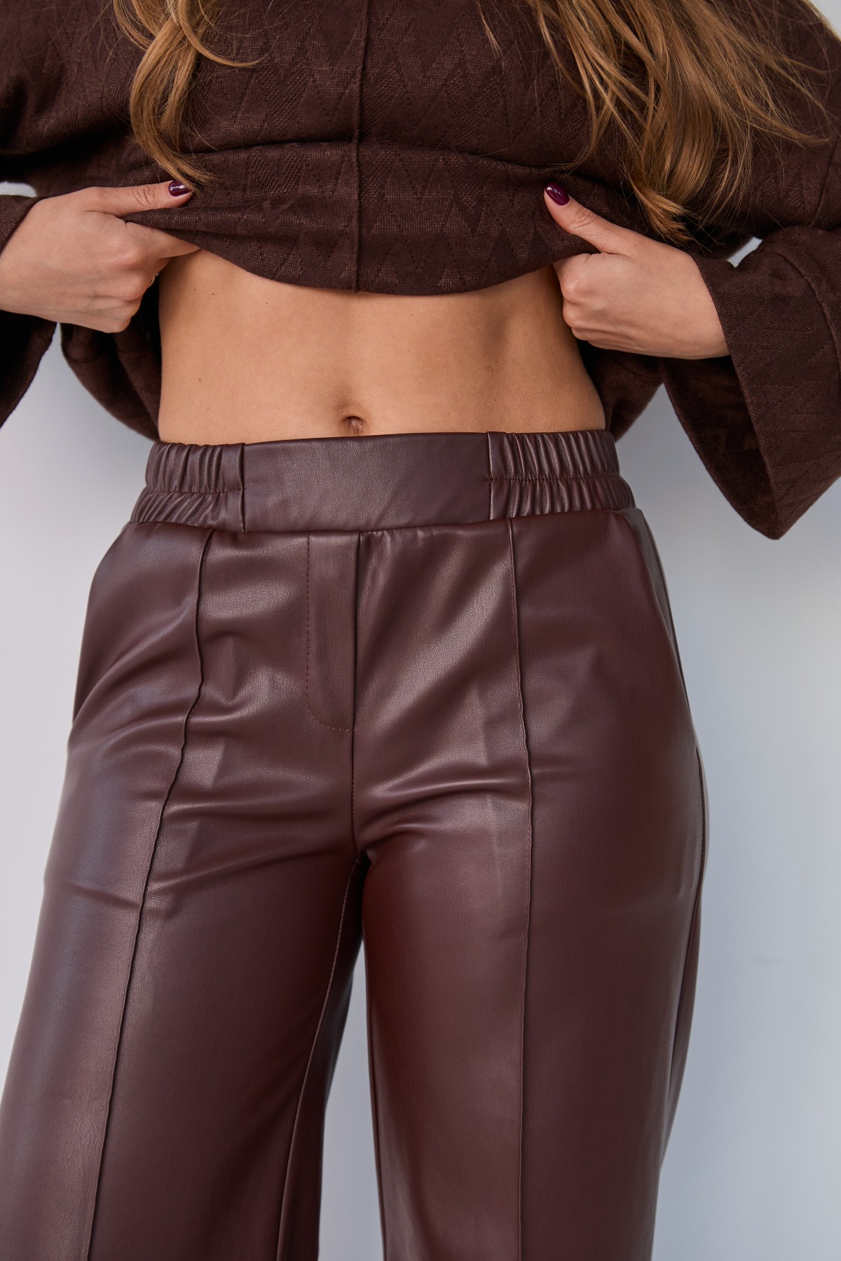 Штани Фул Екошкіра на замші 16159 Цвет: Шоколад - фото №3 Штани Фул Екошкіра на замші 16159 Цвет: Шоколад
