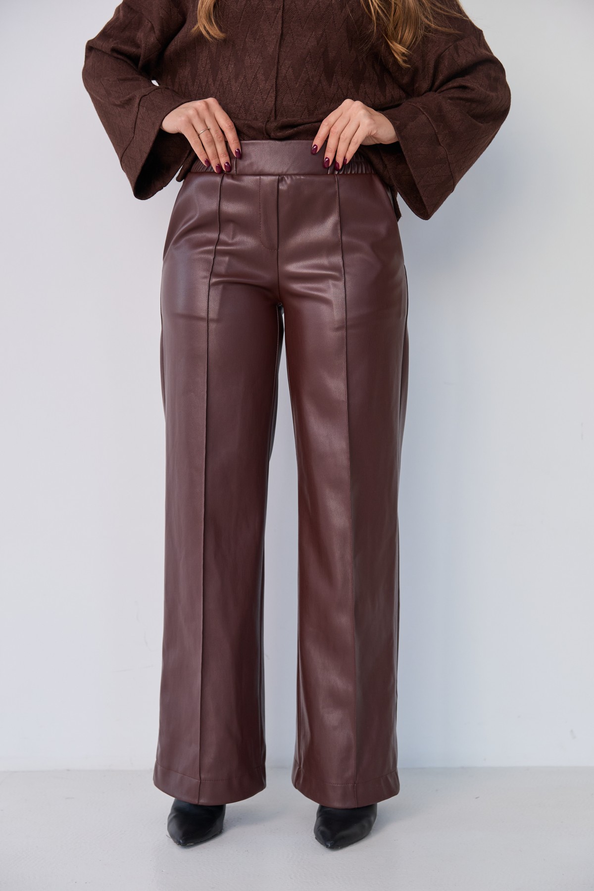 Штани Фул Екошкіра на замші 16159 Цвет: Шоколад - фото №4 Штани Фул Екошкіра на замші 16159 Цвет: Шоколад