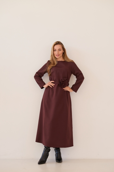 Купити Сукня "Плаза" Максі Костюмка креп стрейч 16069 оптом і в роздріб