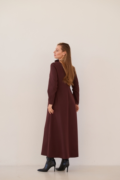 Сукня Плаза Максі Костюмка креп стрейч 16069 Цвет: Шоколад - фото №5 Сукня Плаза Максі Костюмка креп стрейч 16069 Цвет: Шоколад