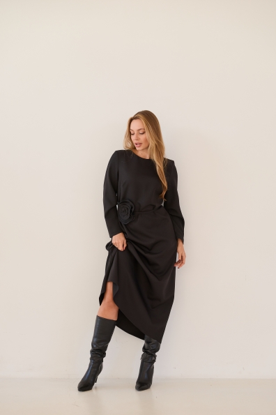 Сукня Плаза Максі Костюмка креп стрейч 16069 Цвет: Чорний - фото №1 Сукня Плаза Максі Костюмка креп стрейч 16069 Цвет: Чорний