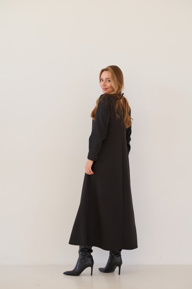 Сукня Плаза Максі Костюмка креп стрейч 16069 Цвет: Чорний - фото №2 Сукня Плаза Максі Костюмка креп стрейч 16069 Цвет: Чорний