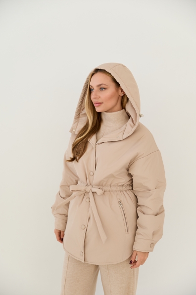Куртка Ліон Плащівка Ammy (150) 16246 Цвет: світло бежевий