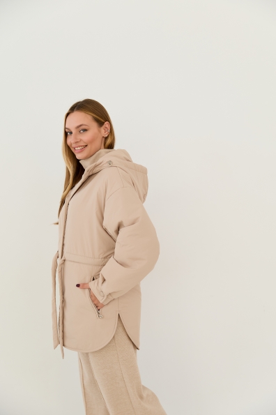 Куртка Ліон Плащівка Ammy (150) 16246 Цвет: світло бежевий