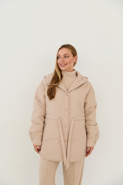 Куртка Ліон Плащівка Ammy (150) 16246 Цвет: світло бежевий