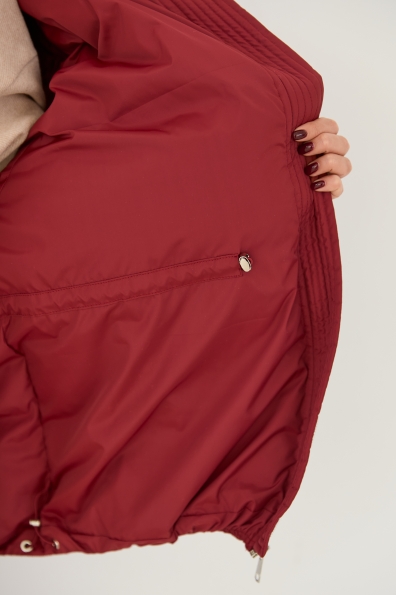 Пуховик Амстердам 65 Плащевка Ammy с эко пухом 16173 Цвет: Марсала - фото №4 Пуховик Амстердам 65 Плащевка Ammy с эко пухом 16173 Цвет: Марсала