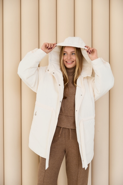 Куртка Ліон Плащівка Ammy (150) 16246 Цвет: Молоко