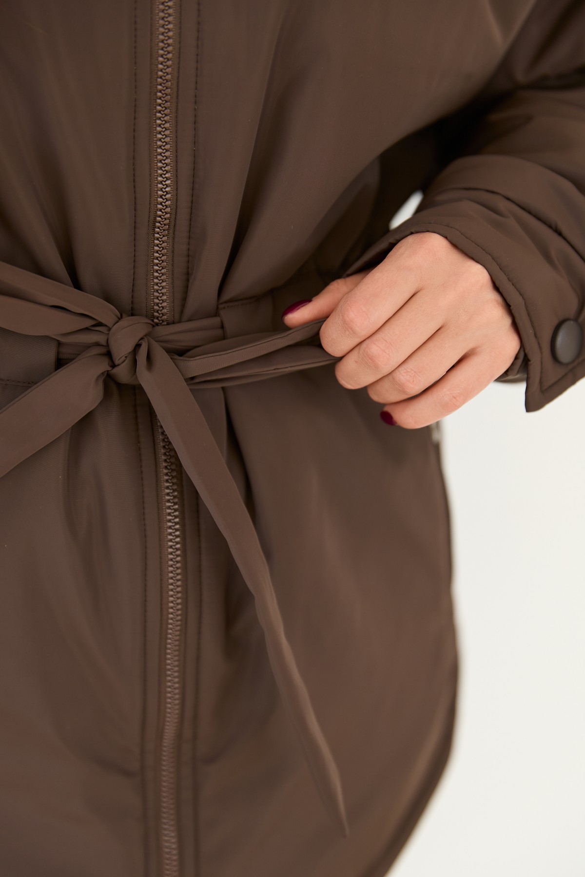 Куртка Нано утеплений Плащівка Ammy 16260 Цвет: Шоколад Темний - фото №2 Куртка Нано утеплений Плащівка Ammy 16260 Цвет: Шоколад Темний