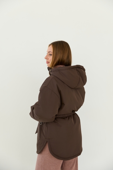 Куртка Нано утеплений Плащівка Ammy 16260 Цвет: Шоколад Темний - фото №4 Куртка Нано утеплений Плащівка Ammy 16260 Цвет: Шоколад Темний