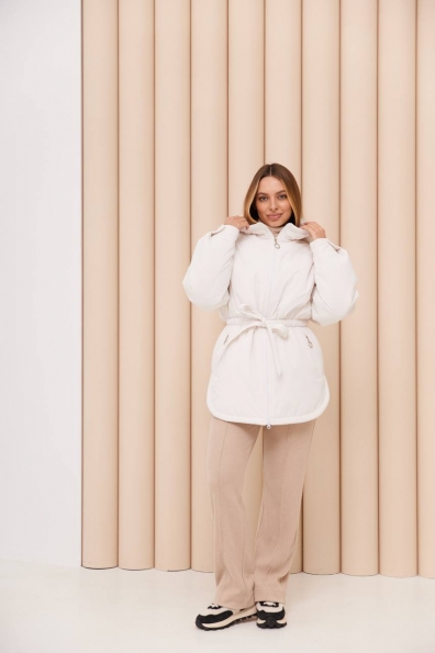 Куртка Нано утеплений Плащівка Ammy 16260 Цвет: молоко - фото №7 Куртка Нано утеплений Плащівка Ammy 16260 Цвет: молоко