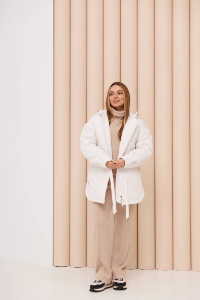 Куртка Нано утеплений Плащівка Ammy 16260 Цвет: молоко - фото №8 Куртка Нано утеплений Плащівка Ammy 16260 Цвет: молоко