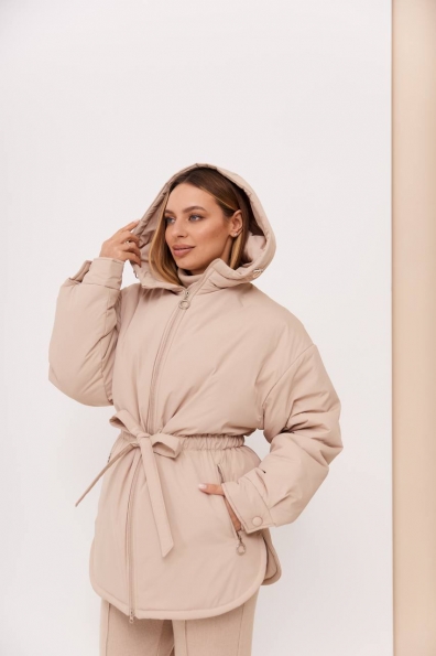 Куртка Нано утеплений Плащівка Ammy 16260 Цвет: світло бежевий - фото №3 Куртка Нано утеплений Плащівка Ammy 16260 Цвет: світло бежевий