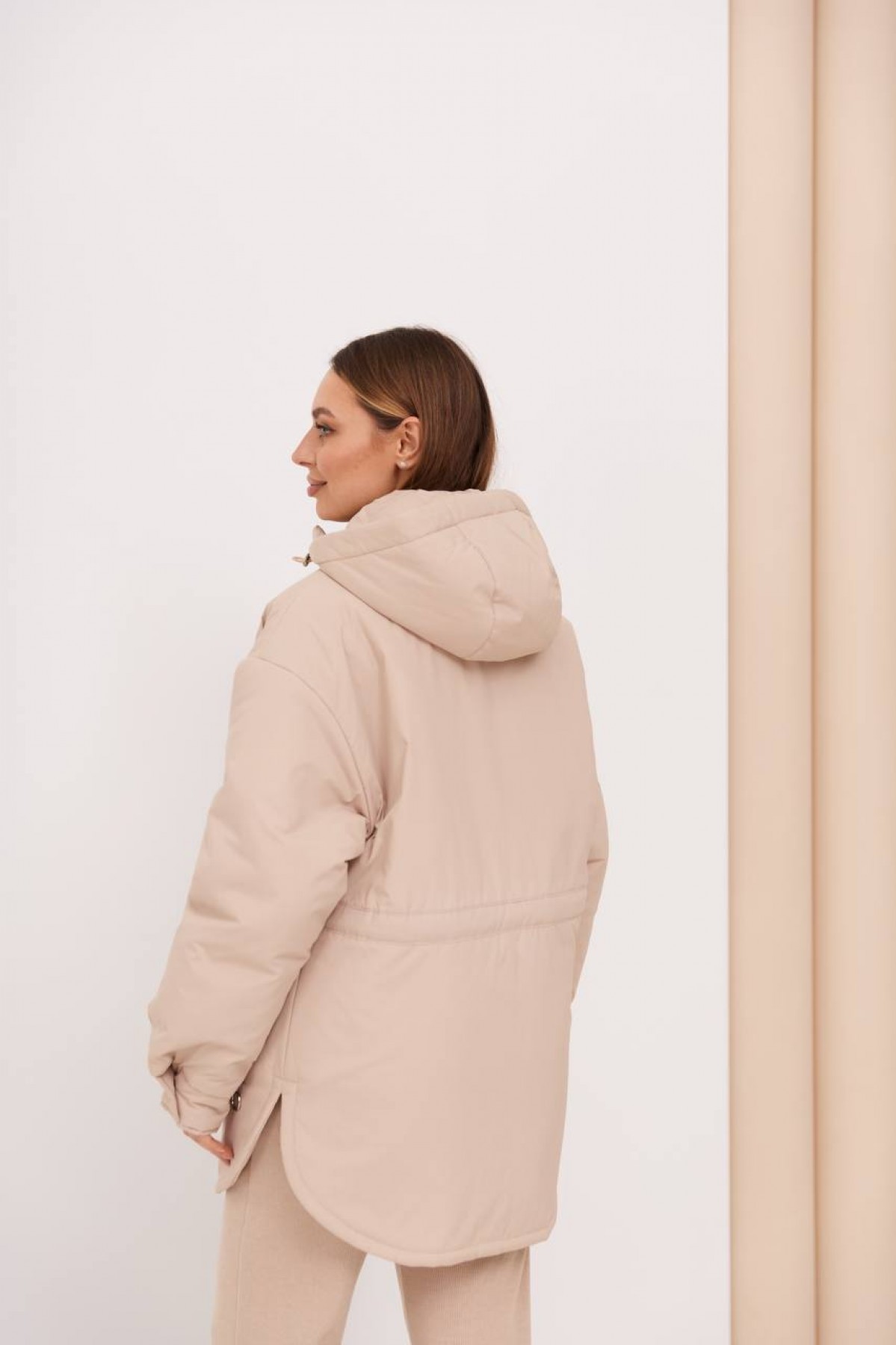 Куртка Нано утеплений Плащівка Ammy 16260 Цвет: світло бежевий - фото №2 Куртка Нано утеплений Плащівка Ammy 16260 Цвет: світло бежевий