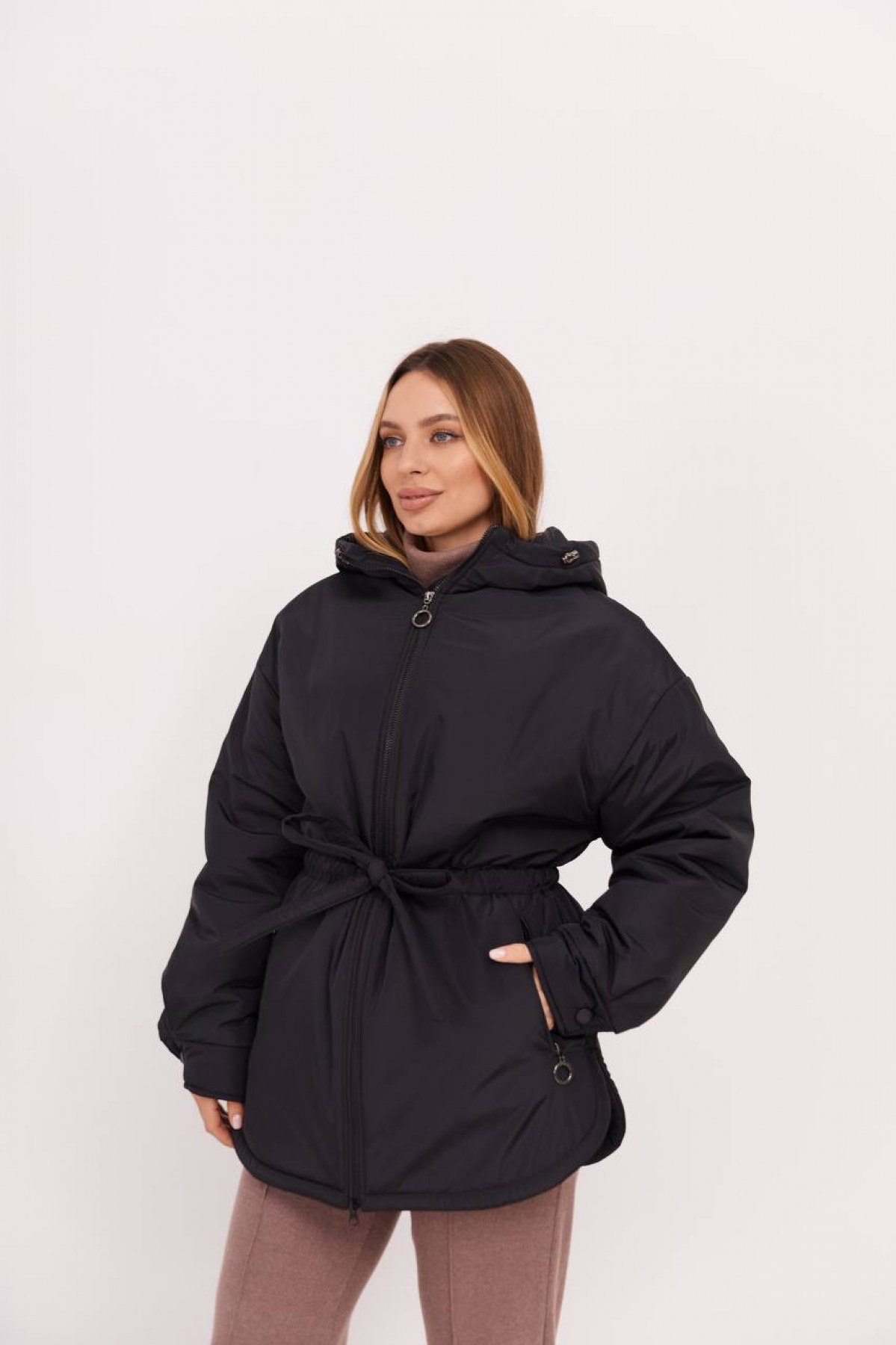 Куртка Нано утеплений Плащівка Ammy 16260 Цвет: Чорний - фото №1 Куртка Нано утеплений Плащівка Ammy 16260 Цвет: Чорний