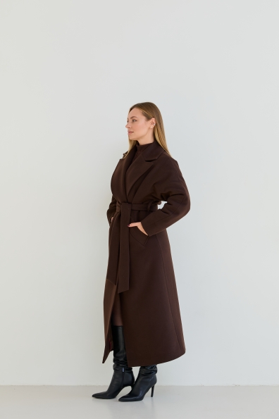 Пальто Богдана 127 Кашемір Турецький утеплене 16313 Цвет: Шоколад 147828