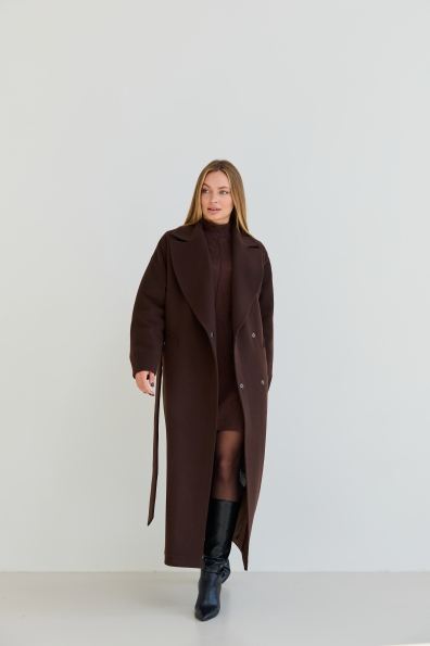 Пальто Богдана 127 Кашемір Турецький утеплене 16313 Цвет: Шоколад 147828