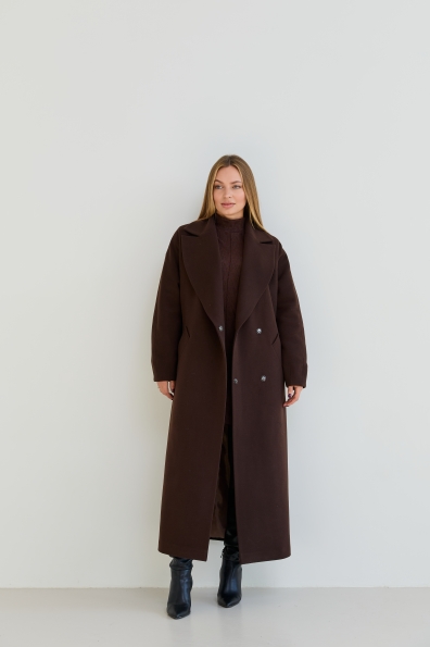 Пальто Богдана 127 Кашемір Турецький утеплене 16313 Цвет: Шоколад 147828