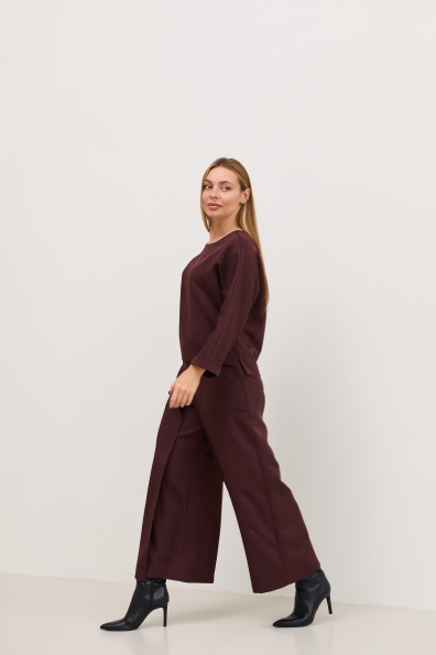 Костюм Ріволі Костюмка креп стрейч 16195 Цвет: Шоколад