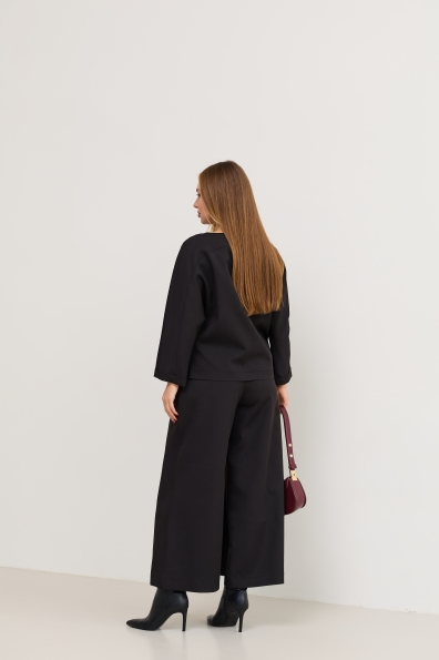 Костюм Ріволі Костюмка креп стрейч 16195 Цвет: Чорний