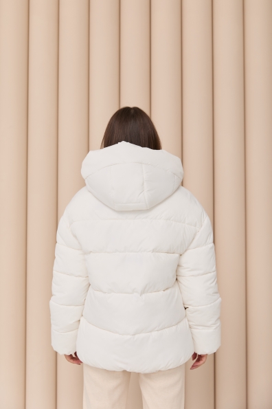 Пуховик Амстердам 65 Плащевка Ammy с эко пухом 16173 Цвет: Молоко